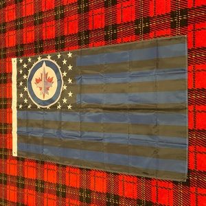 Brand new Winnipeg Jets banner flag